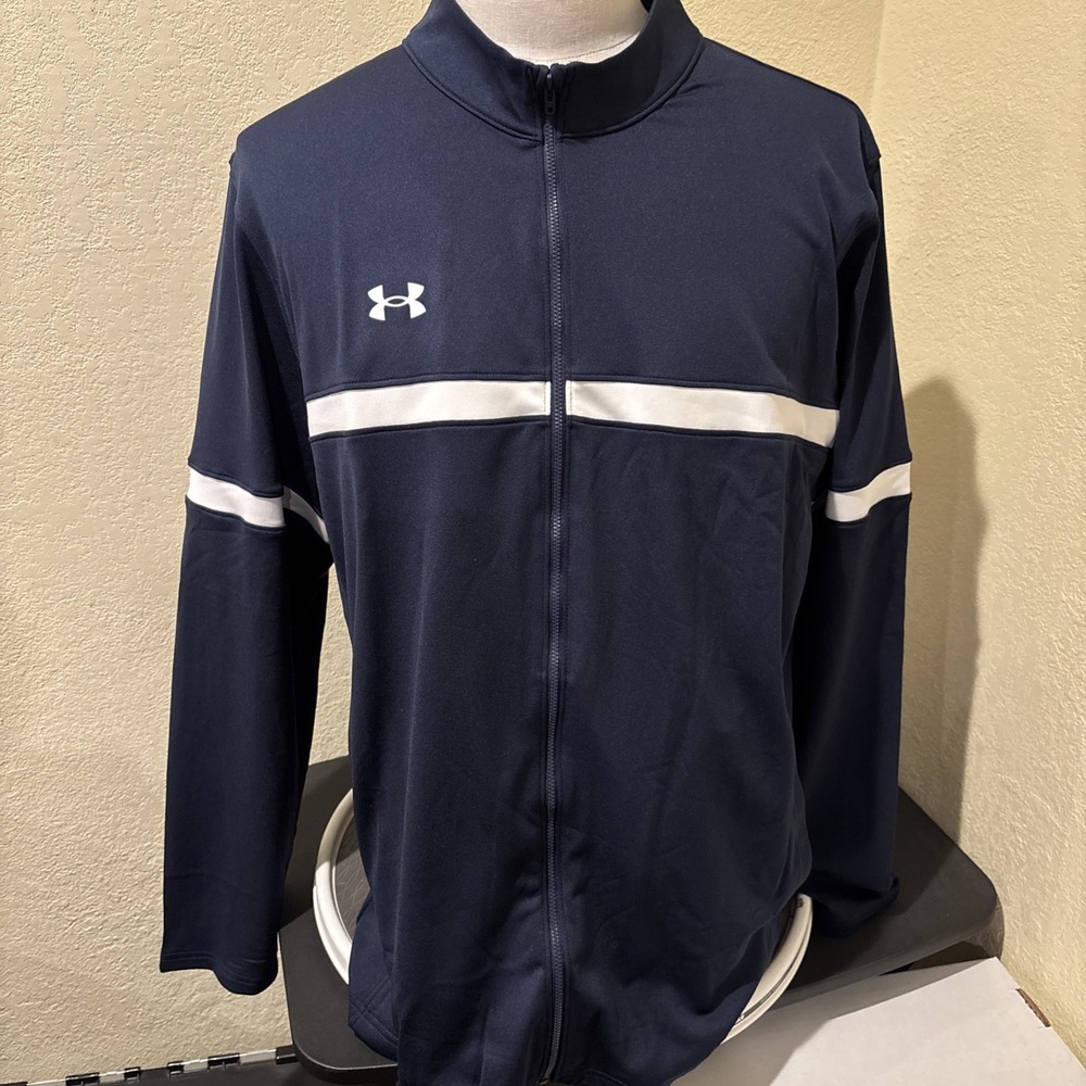 Under Armour Mens UA Knit Warm Up Team Full-Zip Jacket 1376884-410 Blue 2XL NEW